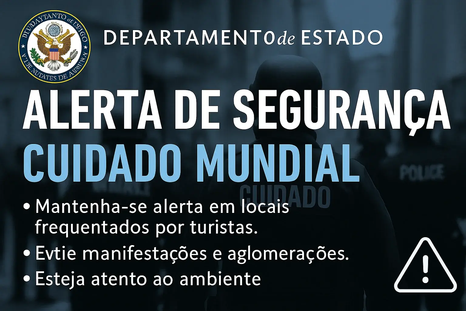 ⚠️ Alerta Global de Segurança: Departamento de Estado dos EUA emite recomendação para viajantes