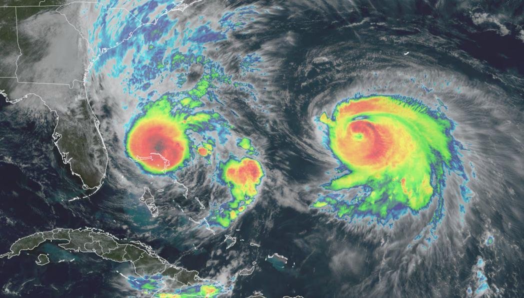Tempestade Tropical Imelda se fortalece sobre as Bahamas